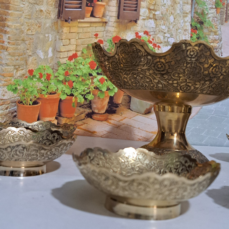 ست آجیل خوری برنجی وارداتی طرح زیبا طاووس 7 تکه مناسب هفت سین آجیل خوری تنقلات خوری جهیزیه و عیدی