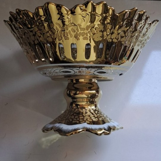 میوه خوری پایه دار طلایی دنسی لیلی مجنون طلاکوب با جعبه کادویی ارسال پسکرایه