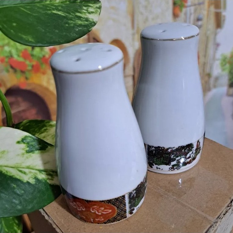 نمکدان طرح کالسکه و طاووس چینی 2 عددی ارسال پسکرایه