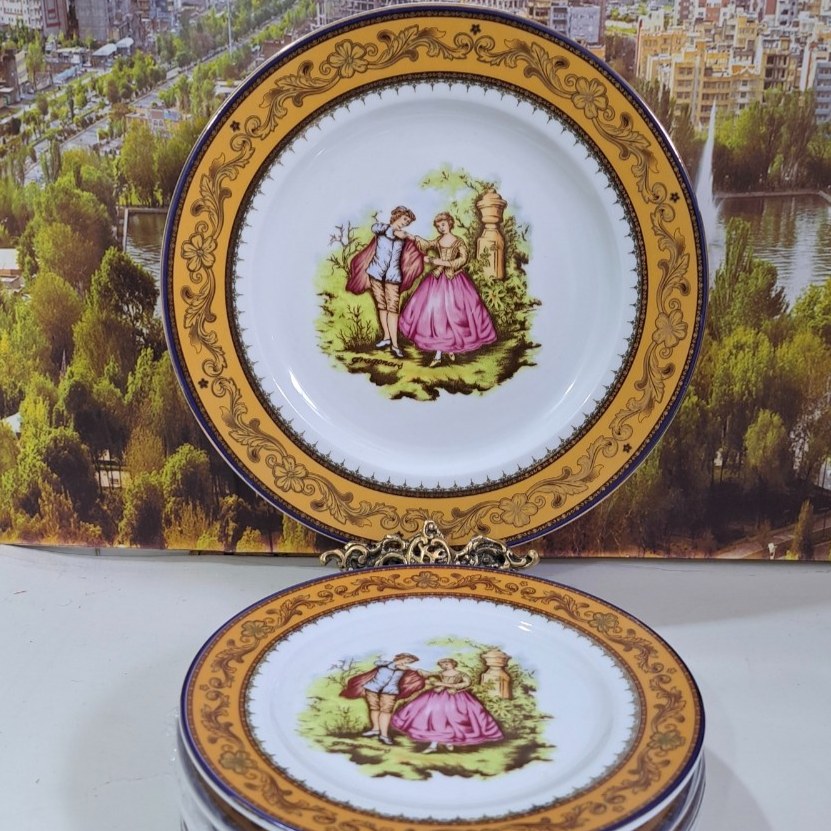 پیش دستی شاین دار باکیفیت بینظیر مناسب میوه خوری ست 6 عددی مناسب جهیزیه ست های طلایی لیلی مجنون لمونژ ارسال پسکرایه