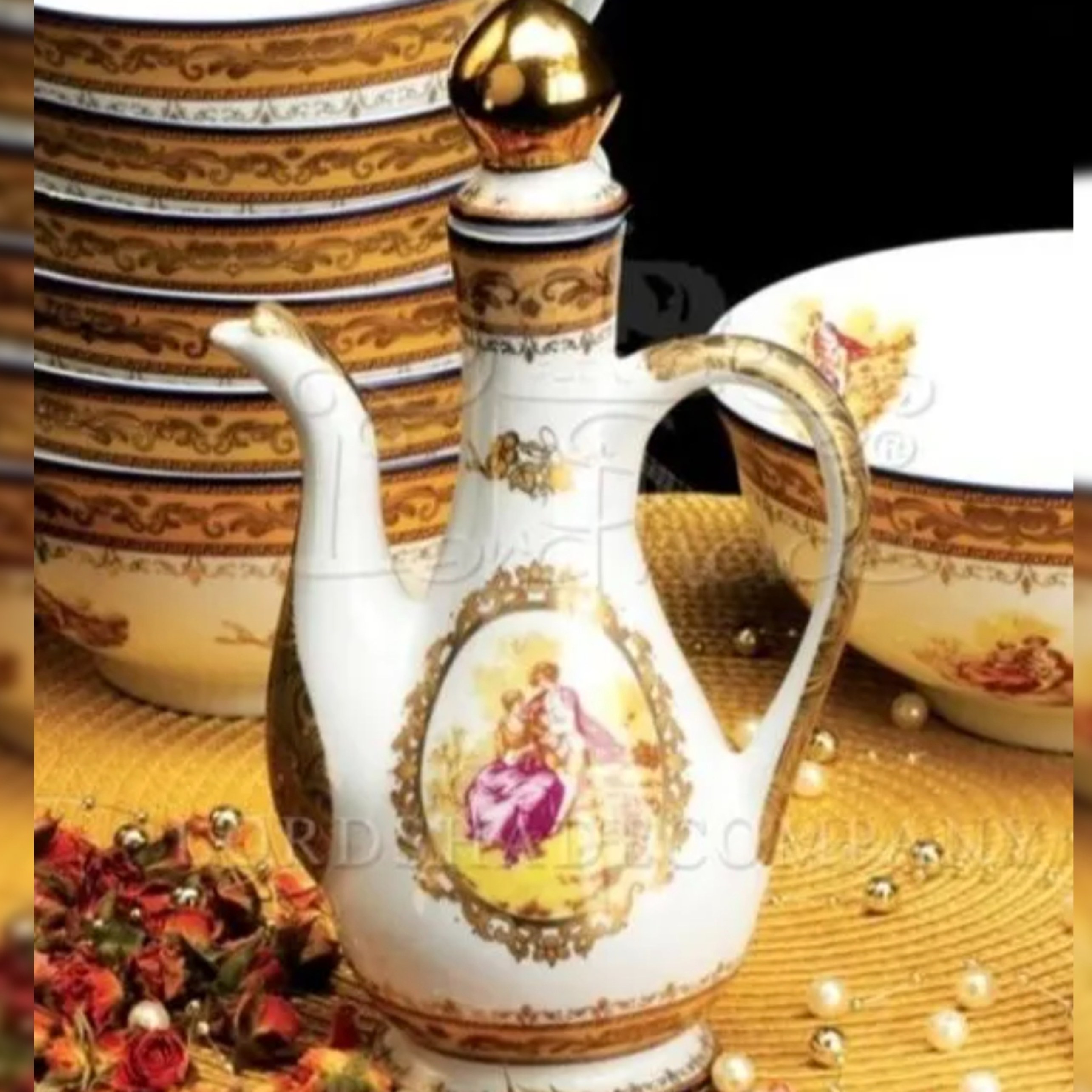 گلابدان دنسی چینی طرح لیلی مجنون بسیار شیک و خاص چینی حراج تخفیف
