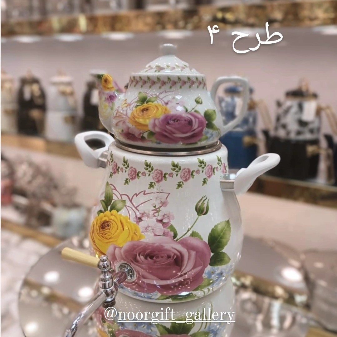 ست قوری و کتری وارداتی مناسب جهیزیه کادویی ست در چهار طرح بسیار زیبا جنس لعابی و چینی