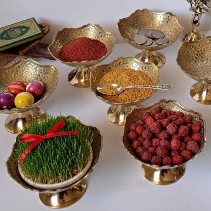 پیاله پایه دار برنجی6 عددی اصل هندی سنگین پیاله آجیل شکلات خوری هفت سین ارسال پسکرایه کد 2018