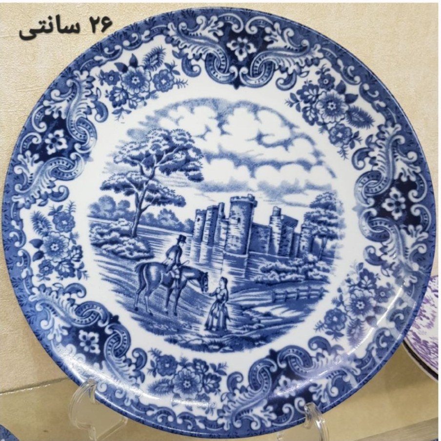 دیوارکوب چینی طرح زیبا سایز 19 سانت و 26 سانت موجود قلم آبی