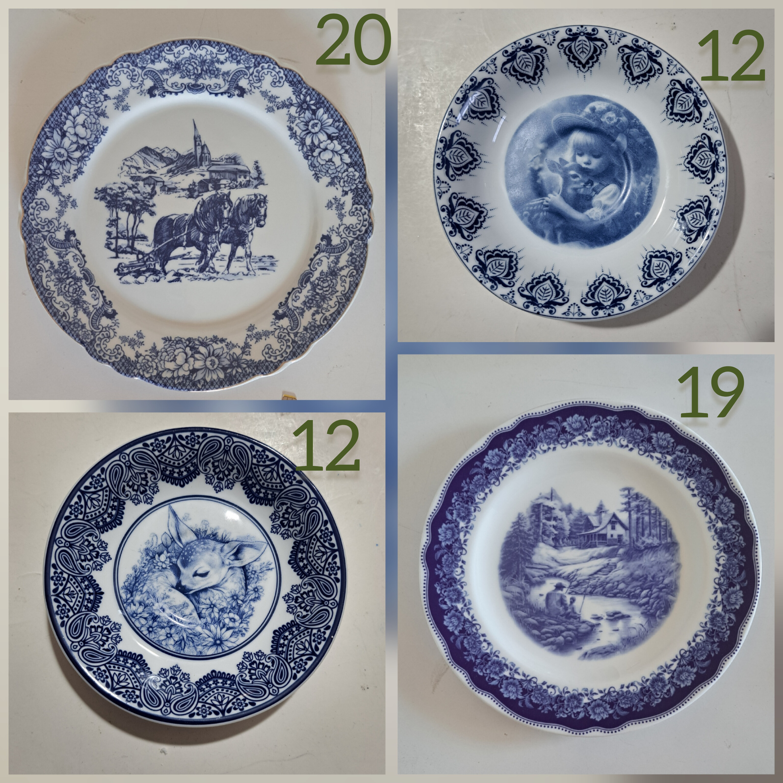 ست دیوارکوب چهارعددی دو سایز کوچک دو سایز بزرگ چینی قابل شستشو و باکیفیت دارای گیره ارسال سراسر کشور